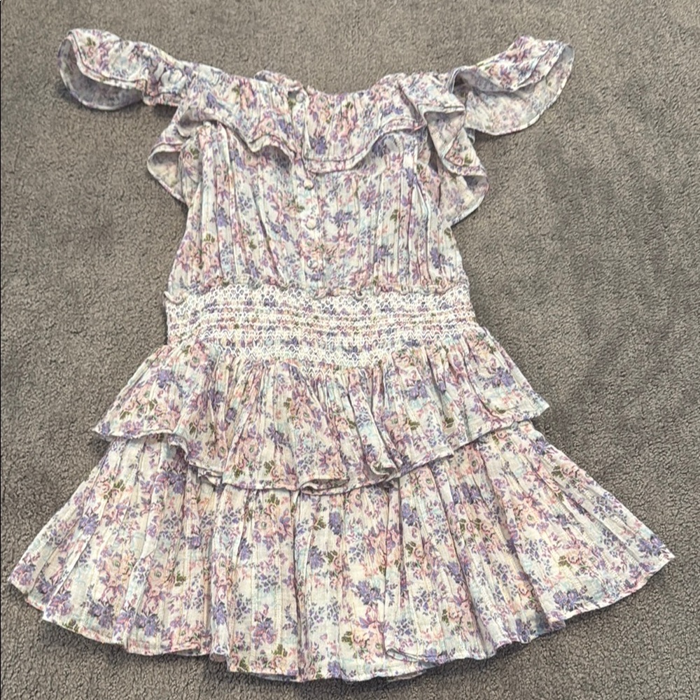 LoveShackFancy Shanely Printed Floral Dress